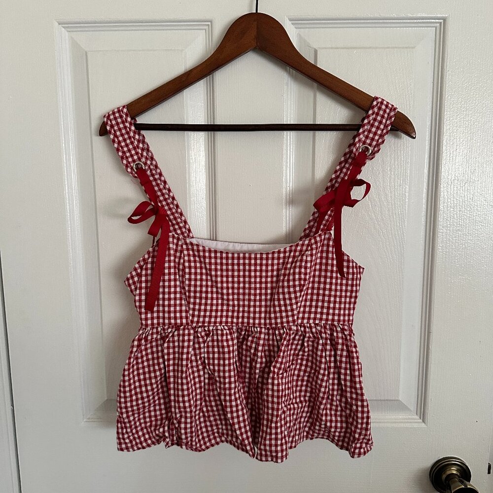 ASOS Gingham Bow Top